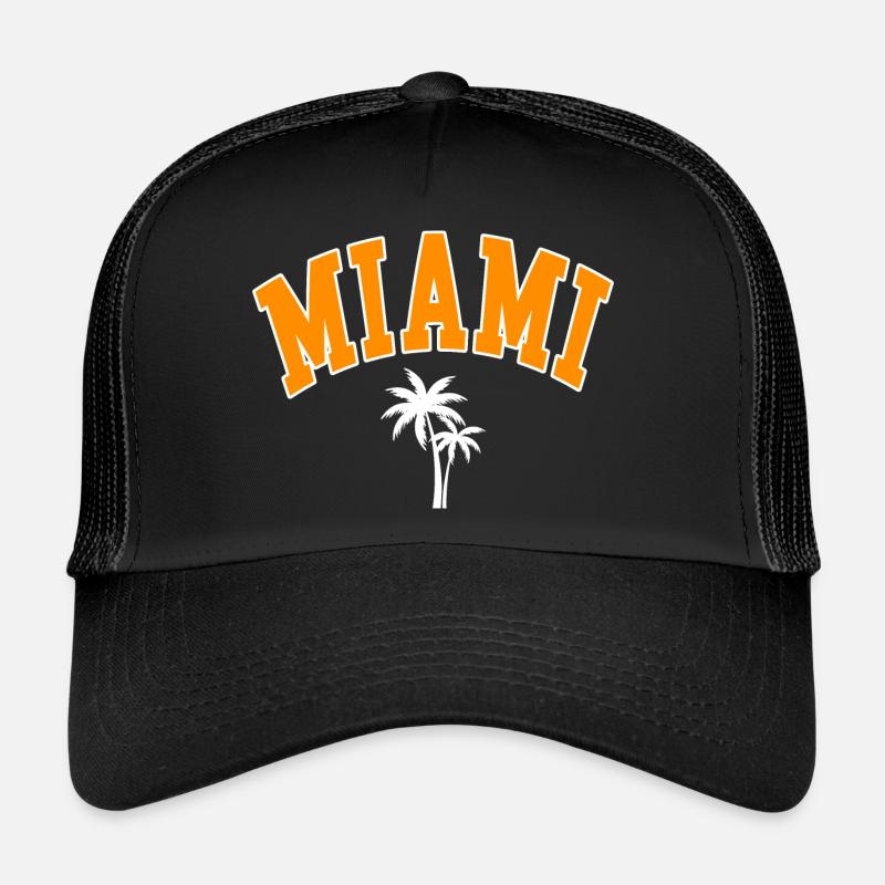 miami palms orange - Casquette trucker  - noir/noir