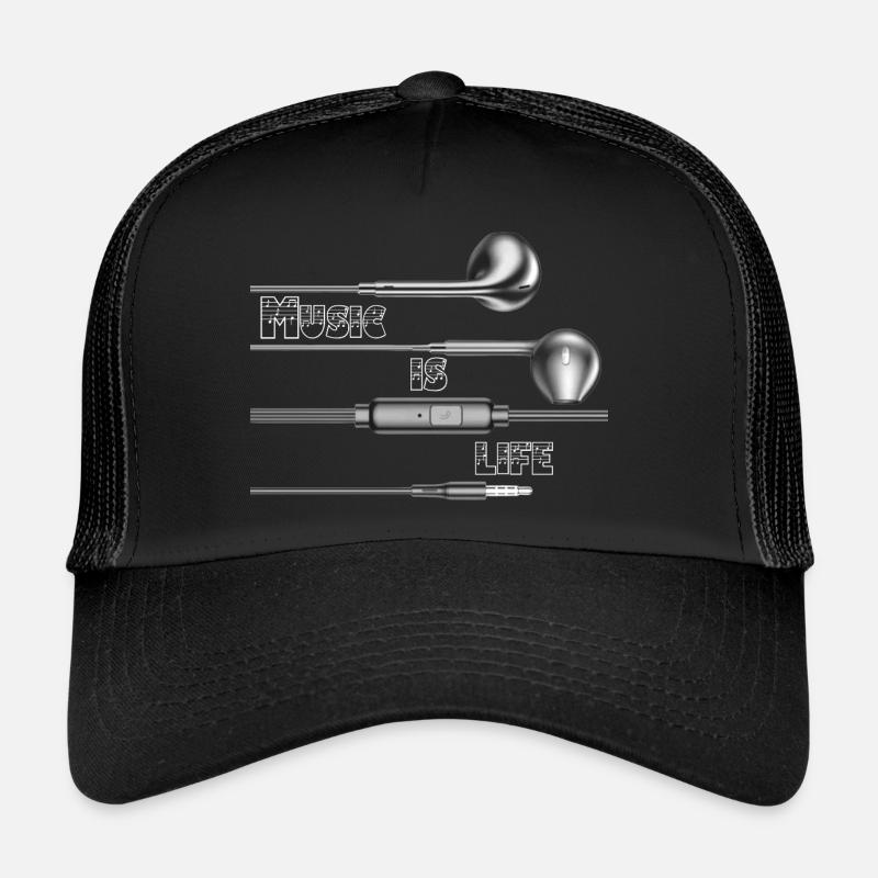 Musik ist Leben - Trucker Cap - Schwarz/Schwarz
