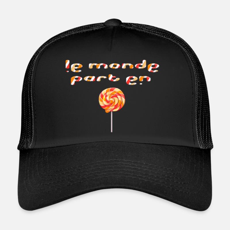 Le monde part en sucette - Casquette trucker  - noir/noir
