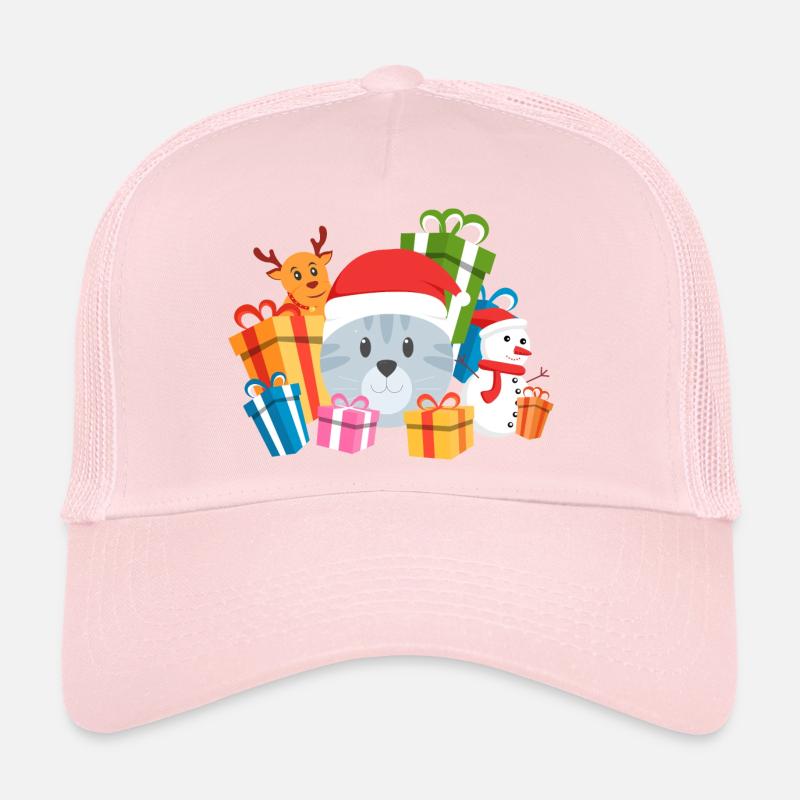 Cadeau de chat de Noël Casquette trucker 