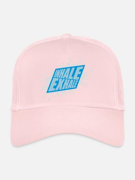 Inspirez expirez Yoga citation - Casquette trucker  - rose pâle - Devant