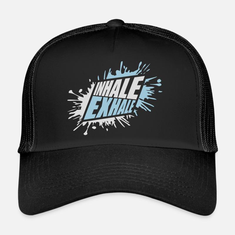 inhale exhale yoga Zitat - Trucker Cap - Schwarz/Schwarz
