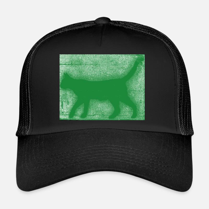 Grüne Kate Grün Spray - Trucker Cap - Schwarz/Schwarz