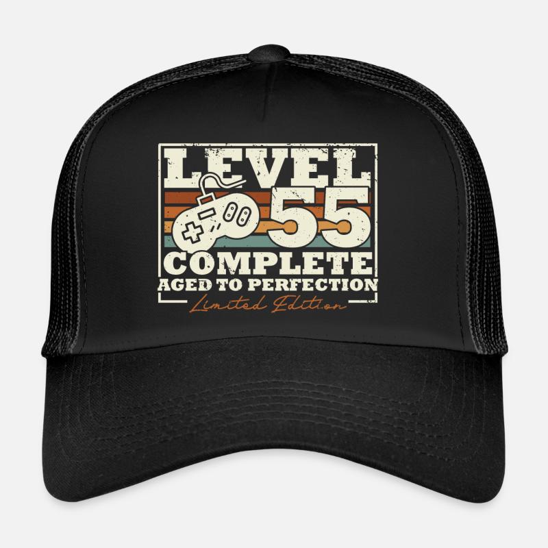 55 Birthday Level 55 Complete 55 Years Gift Trucker Cap