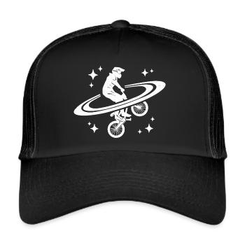 BMX Fahrrad Fahrer Grafik Stunt BMX - Trucker Cap - Schwarz/Schwarz - Vorne