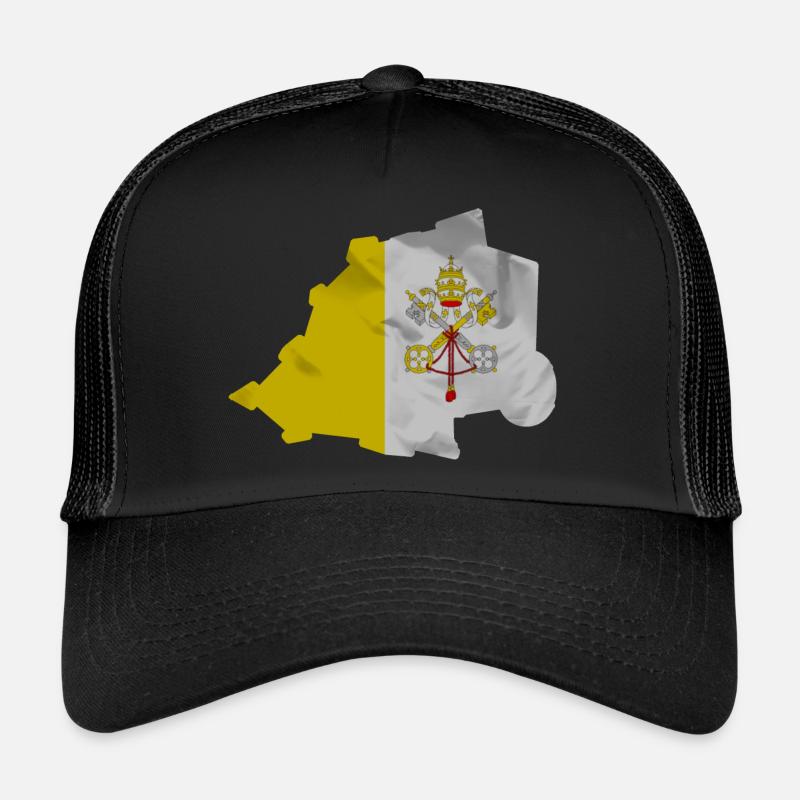 Drapeau de la Cité du Vatican en forme de pays Casquette trucker 