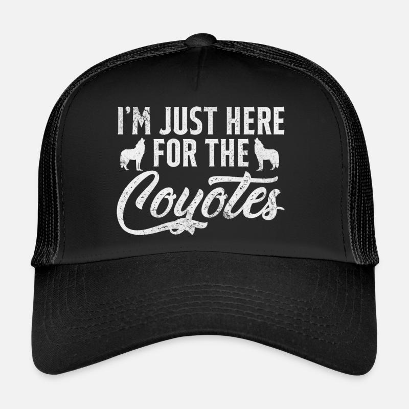 I'm Just Here For The Coyotes - Animal Lover - Trucker Cap - Schwarz/Schwarz