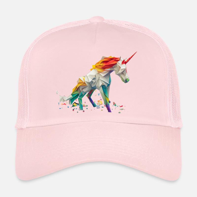Origami Geometrie Einhorn bunt modern arty Trucker Cap