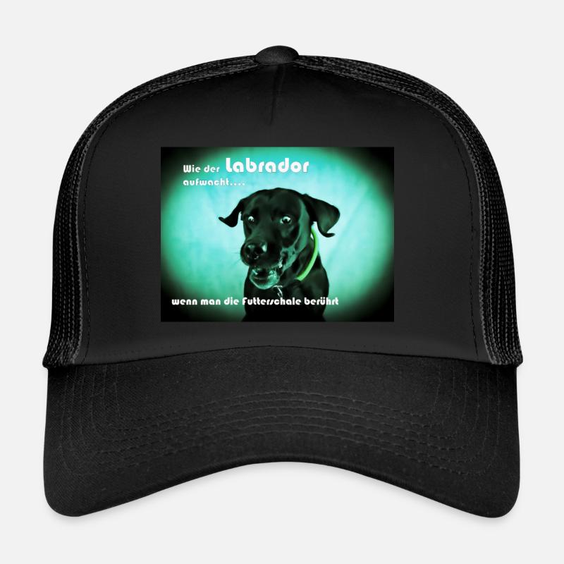 Hungriger Labrador - Trucker Cap - Schwarz/Schwarz