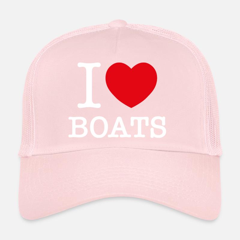 Ich liebe Boote Weiß Trucker Cap