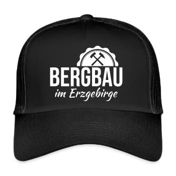 Bergbau im Erzgebirge - Trucker Cap - Schwarz/Schwarz - Vorne