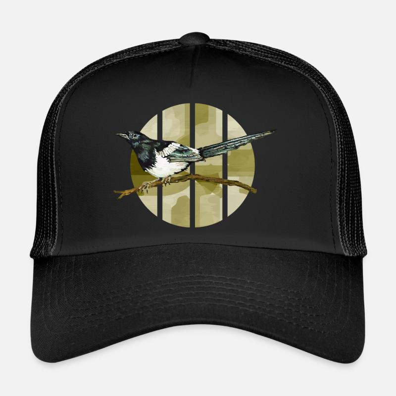 Oiseau coloré - Casquette trucker  - noir/noir