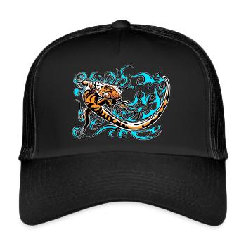 petit triton bleu - Casquette trucker  - noir/noir - Devant