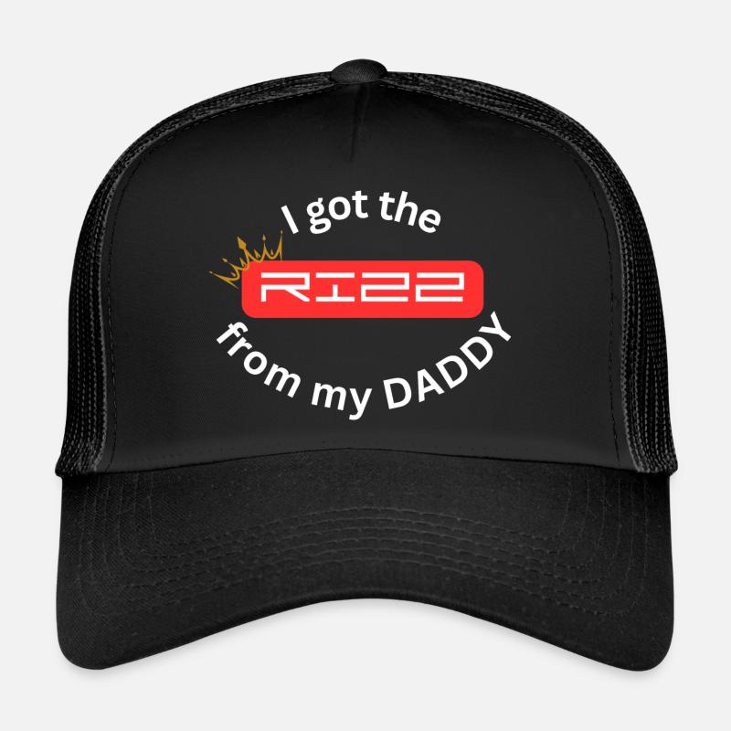 I got the RIZZ from my Daddy Jugendwort 2023 - Trucker Cap - Schwarz/Schwarz