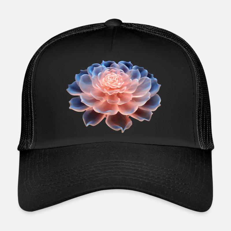 3D-Blume - Trucker Cap - Schwarz/Schwarz