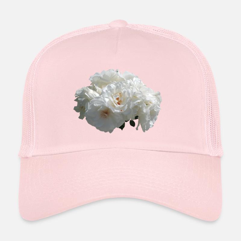 White rose bush Trucker Cap