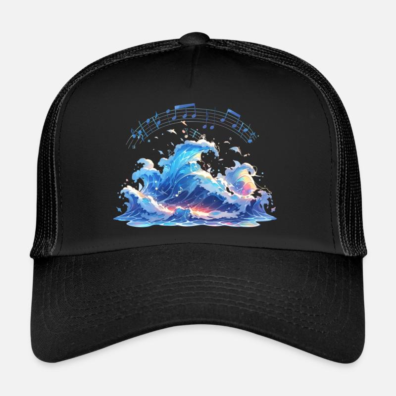 Soundwaves Waves Partitions de musique Casquette trucker 