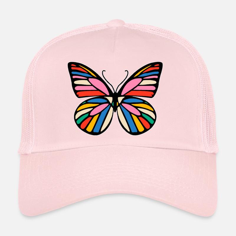 Joyeux papillon multicolore Casquette trucker 