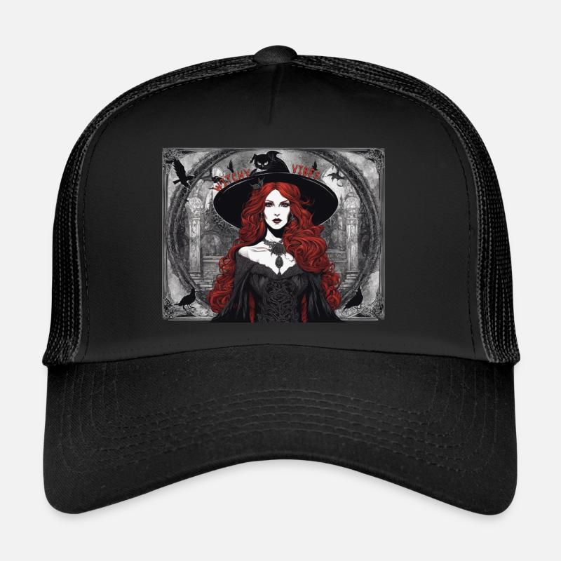 Vibrations sorcières - Casquette trucker  - noir/noir