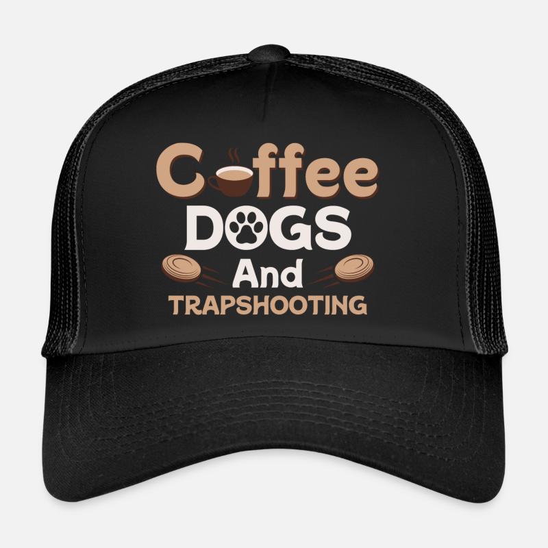 Coffee Dogs And Trapshooting Skeet Shooting Clay Trucker Cap