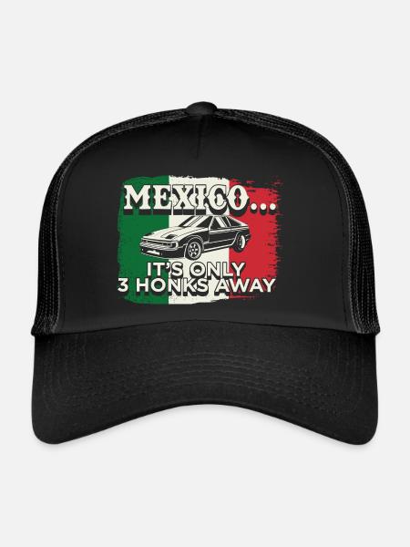 Car Mechanic Gifts, Mexico Flag - Trucker Cap - black/black - Front