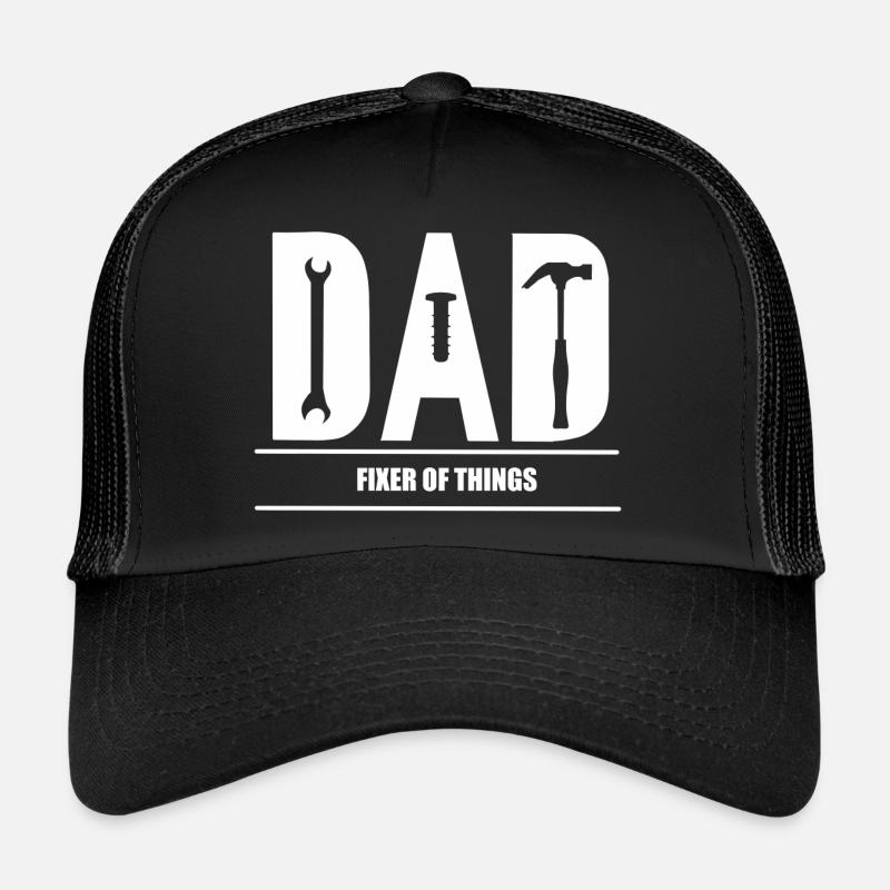 DAD FIXER OF THINGS - Trucker Cap - Schwarz/Schwarz