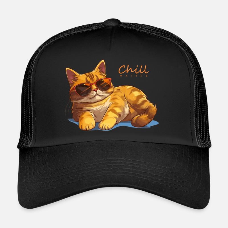 Chill Master Cat - Trucker Cap - black/black