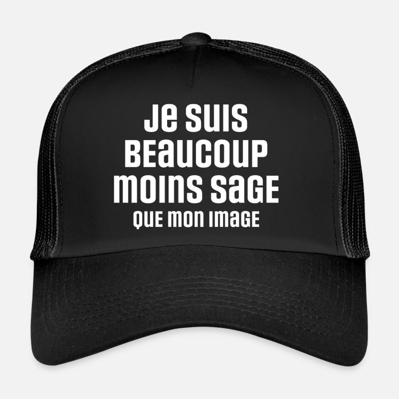 I'm much less wise than my image - Trucker Cap - black/black