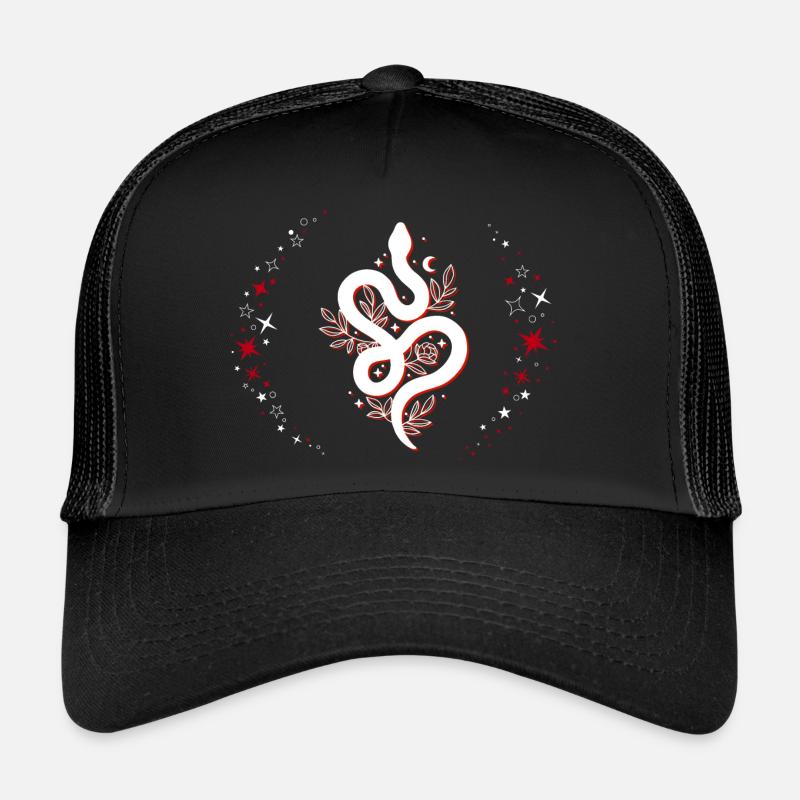 Magische Schlange - Trucker Cap - Schwarz/Schwarz