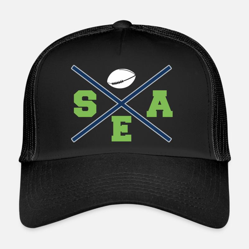 Seattle Cross - Trucker Cap - Schwarz/Schwarz