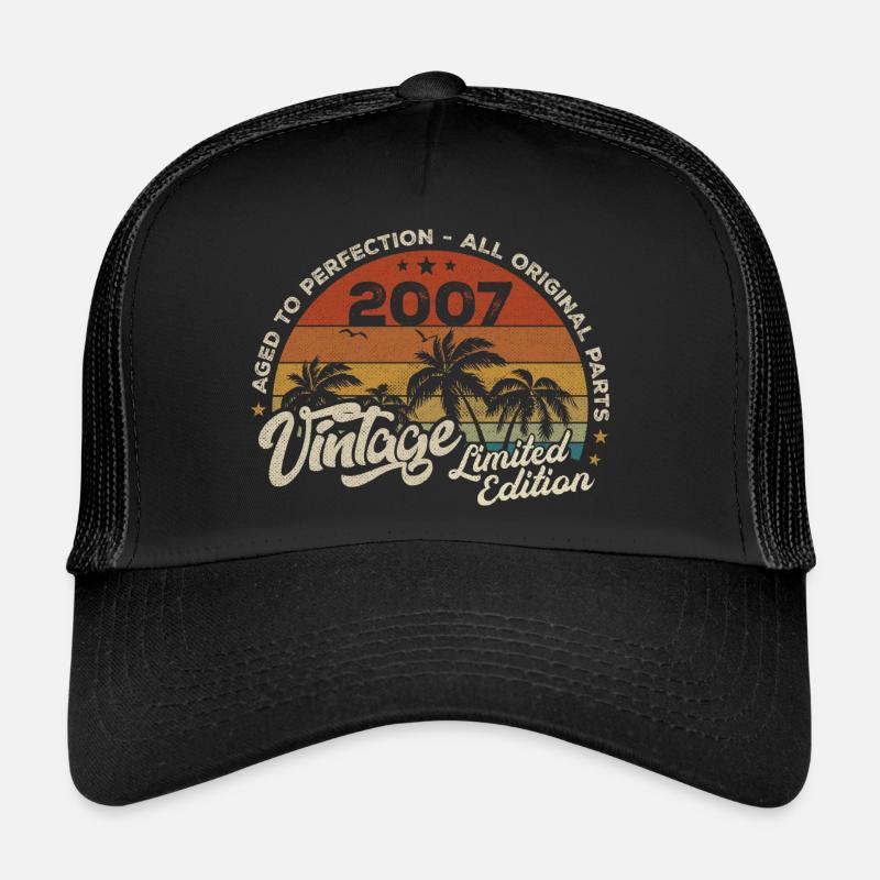Millésime 2007 Anniversaire Rétro 2007 Casquette trucker 