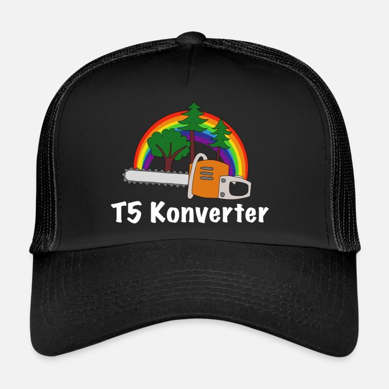 Geocache Konverter weiß - Trucker Cap - Schwarz/Schwarz