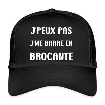 Vide grenier humour brocante - Casquette trucker  - noir/noir - Devant
