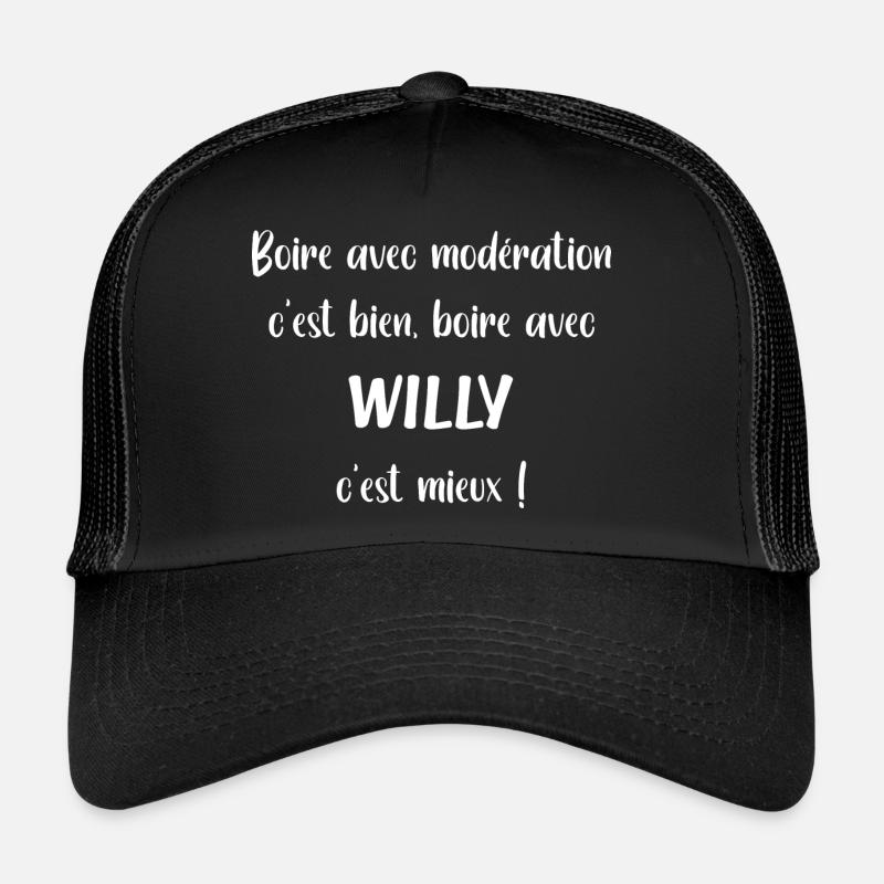 Willy - Casquette trucker  - noir/noir