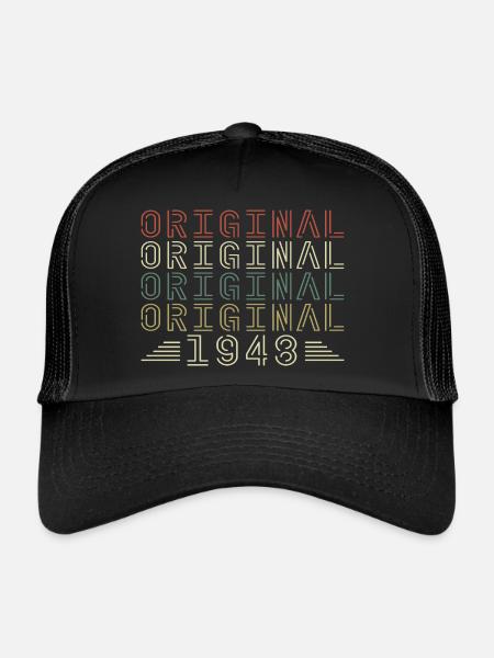 Original 1948 Vintage Retro Birthday Gift - Trucker Cap - black/black - Front
