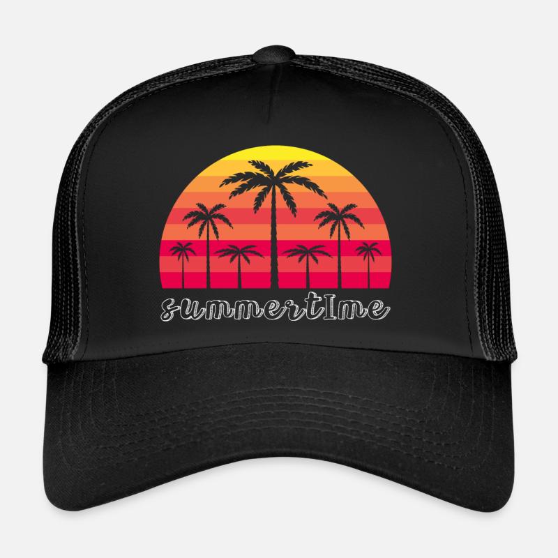 Plamen Summertime die Sommerzeit - Trucker Cap - Schwarz/Schwarz