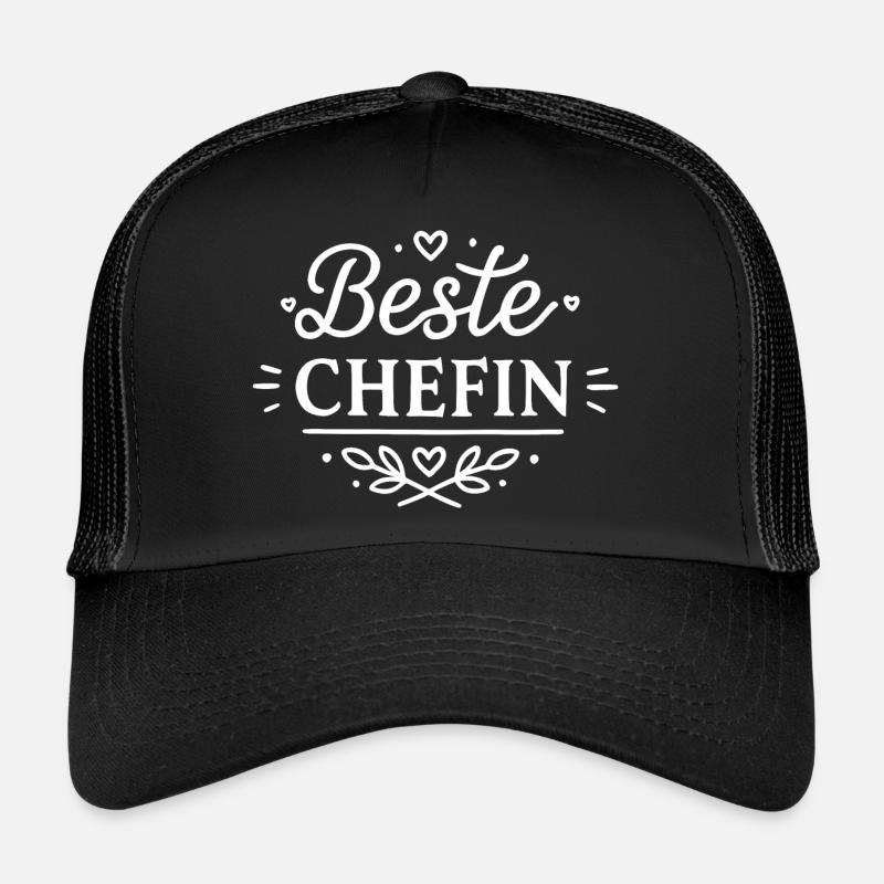 Beste Chefin - Trucker Cap - Schwarz/Schwarz