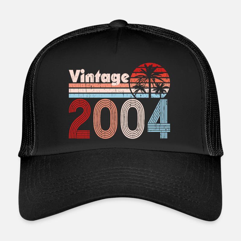 Vintage 2004 Palm Trees Retro Birthday Trucker Cap