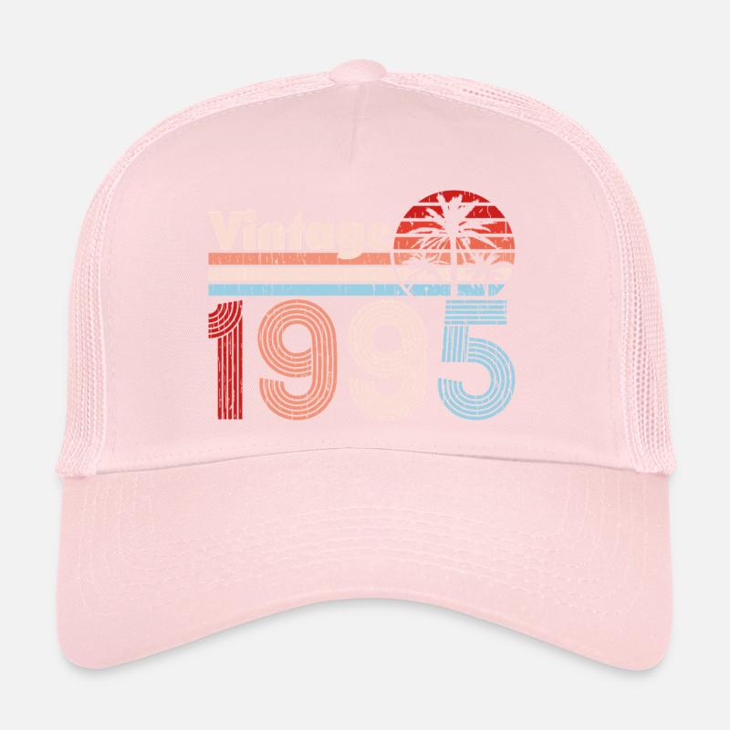 Vintage 1995 Palm Trees Retro Birthday Trucker Cap