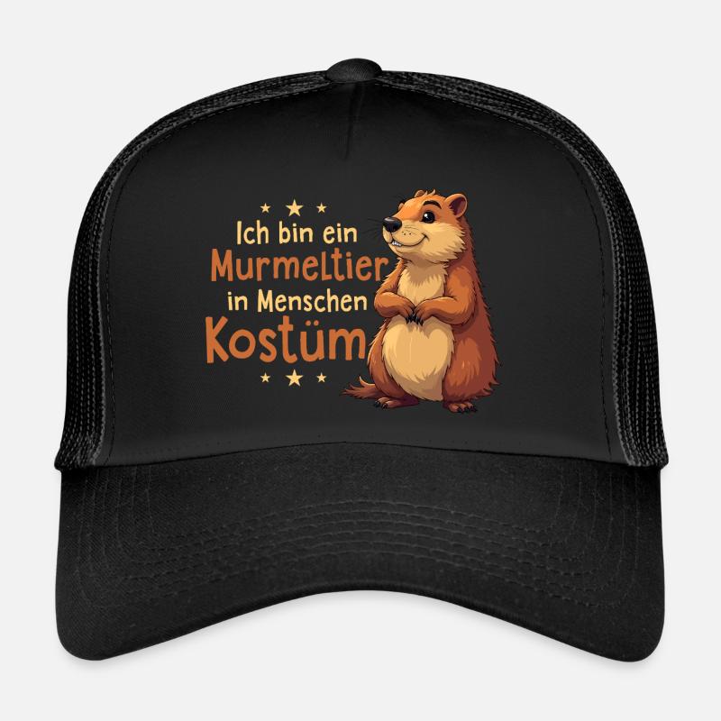 Ich bin ein Murmeltier in Menschen Kostüm Tier Trucker Cap
