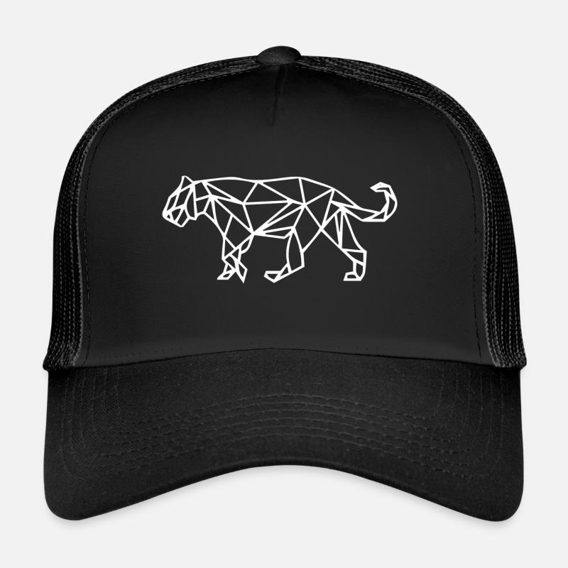 geometrischer Tiger Geschenk Idee weiß - Trucker Cap - Schwarz/Schwarz