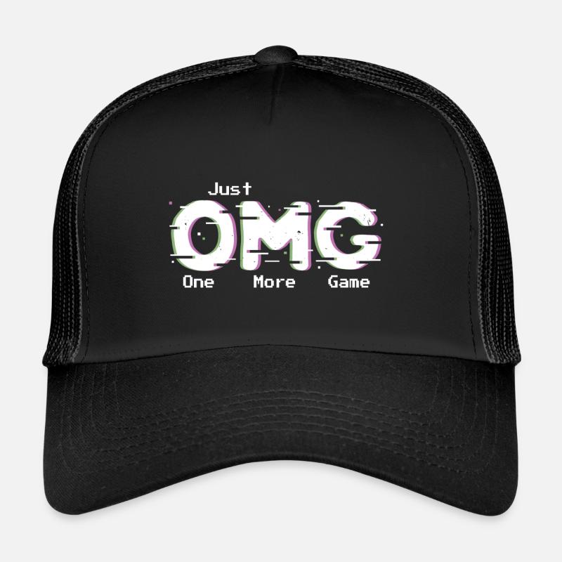 OMG One More Game Pixelated Arcade Acronyme Casquette trucker 