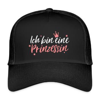 Ich bin eine Prinzessin Partnershirt - Trucker Cap - Schwarz/Schwarz - Vorne