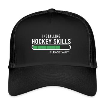 Conception des habiletés de hockey Joueur de hockey Hockey sur gazon - Casquette trucker  - noir/noir - Devant