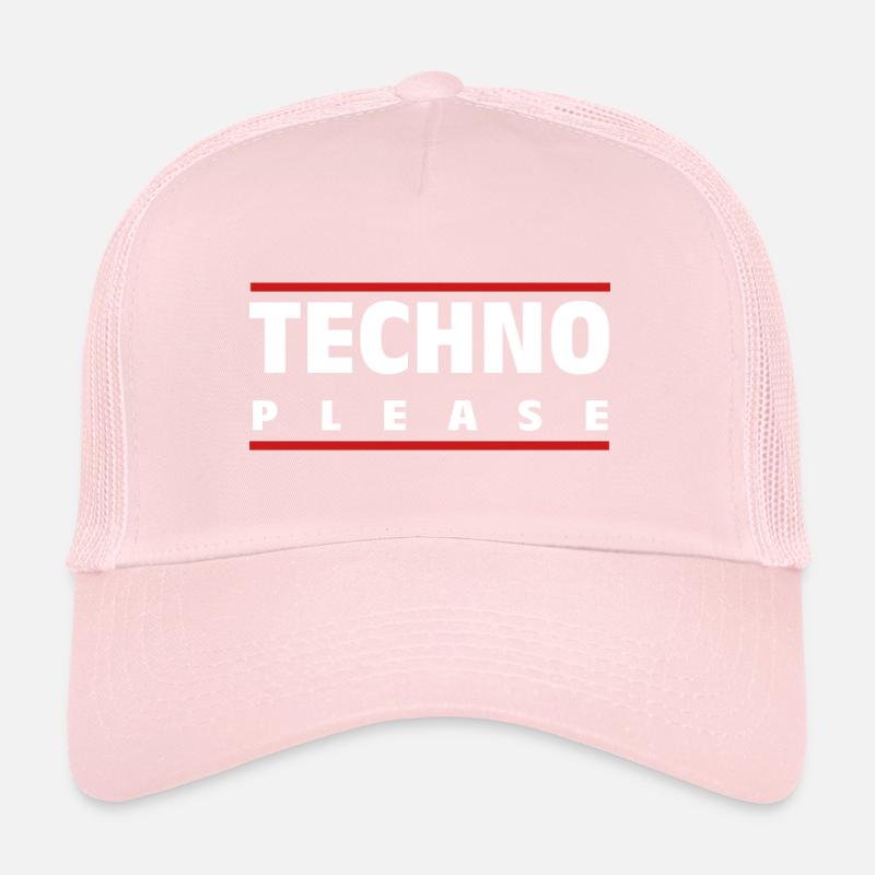 Techno Please - Musique électro - Batterie et basse Casquette trucker 