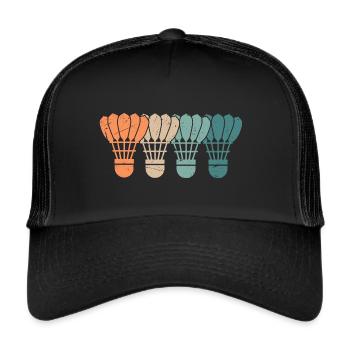 Badminton player Vintage badminton player - Trucker Cap - black/black - Front