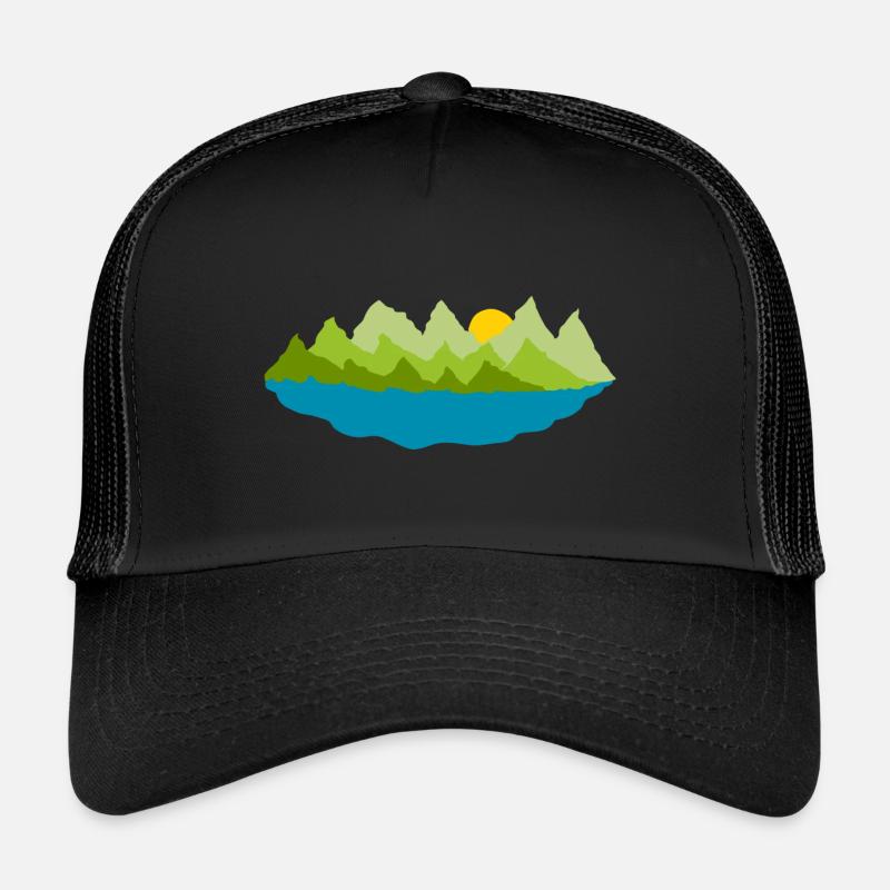 Paysage - arbres - lac Casquette trucker 