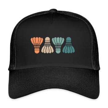 Badminton Vintage Badminton Player Badminton Player Badminton - Casquette trucker  - noir/noir - Devant