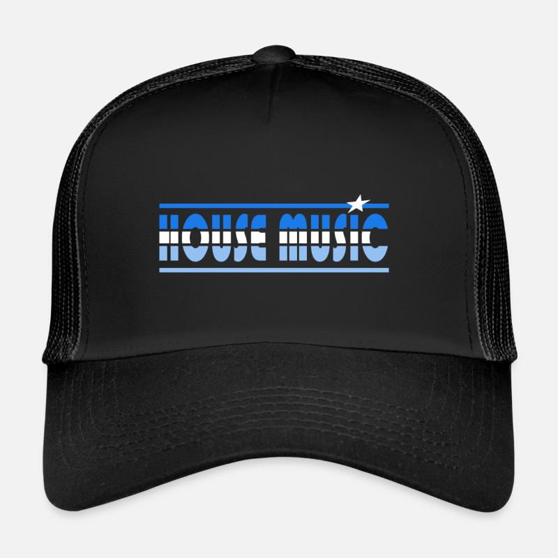 House Musik Retro - Trucker Cap - Schwarz/Schwarz