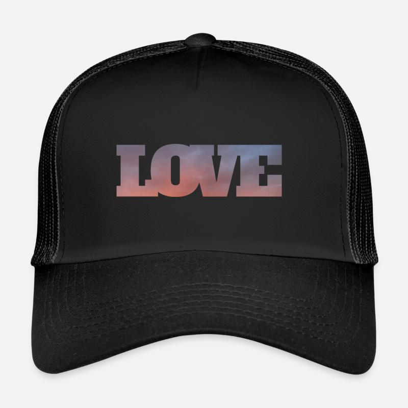 Nuages dans l’inscription amour Casquette trucker 